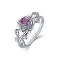 wholesale S925 sterling silver wholesale of new trendy fashion alexandrite rose flower ring with design-0-4