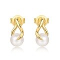 wholesale S925 Sterling Silver French-style Light Luxury Natural Freshwater Pearl Cross Earrings, Artistic and Elegant Three-Dimensional Teardrop Earrings for Wholesale-0-4
