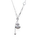 wholesale [999 Silver] Maker S999 Silver Gourd Inlaid Diamond Tassel Necklace for Women, Fashionable and Lightly Luxurious, Versatile and Exquisite Small Design Collarbone Chain-0-4