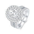 925 Silver Exaggerated Two-Layer Pear-Shaped Moissanite Fashion Drop Ring Customization-0-6