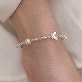 wholesale S925 Sterling Silver Butterfly Freshwater Pearl Small Silver Bead Bracelet, Fashionable and Luxurious Niche Design with a High-End Feel-0-3