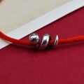 wholesale S925 Sterling Silver Year of the Snake Beaded Bracelet, Snake Zodiac Charm, Red String DIY Accessory Pendant Silver Jewelry Component-0-2