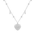 wholesale S925 Sterling Silver 1337 Brushed Texture Heart Necklace Women's Aloof Style Small Ins Advanced Sense Heart-shaped Collarbone Chain-0-5