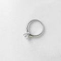 wholesale S925 Sterling Silver 1ct 65mm White G Color Round High Carbon Diamond Ring for Women Size 5-95-0-2