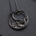 wholesale 925 Silver Designer Chinese Zodiac Rat Pendant with Natural Gemstone Necklace-0-3