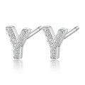 wholesale Metal material: 925 Sterling Silver Earring type: Stud Earrings Style: Luxury, High-end Feature: Inlaid with Zircon Design: 26 Letters Target audience: Women Use: Cross-border wholesale-0-29
