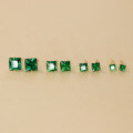 wholesale S925 Sterling Silver Minimalist Sweet Ins-Style Small Green Square Diamond Stud Earrings M05636-0-0