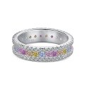 wholesale S925 Sterling Silver Europe & America Style Cross-Border Women's Ring Inlaid with Full Diamond Zircon, Minimalist and Fashionable Wedding Ring for Women-0-16