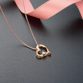 wholesale S925 Sterling Silver Single Diamond Pendant Necklace for Women, Minimalist Fashion Korean Style Diamond-Encrusted Heart-Shaped Collarbone Chain Accessory-0-1
