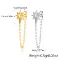 wholesale 925 Sterling Silver Earring High-end Elegant Chain Single Eight-point Star Snake Ear Stud Cross-border European and American Jewelry-0-8