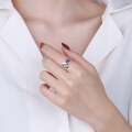 wholesale S925 Sterling Silver Korean Version Ins Minimalist Geometric Clasp Design Fashion Niche Open Adjustable Ring-0-3