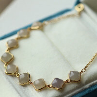 wholesale S'925 silver inlaid natural Hetian jade ice smoke purple four-leaf clover bracelet for wholesale live streaming supply-Smoky Purple Four-Leaf Clover Bracelet>925 Silver