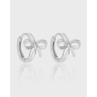 wholesale S925 Sterling Silver Small Butterfly Bow Ear Clasp for Women, Minimalist and Elegant with an Indie Ins Vibe-18K gold 925 silver