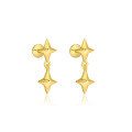 wholesale S925 Sterling Silver Irregular Zircon Star Earrings, Round Small Niche Design。-0-18