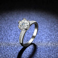 Sterling Silver Moissanite Maple Leaf Six-Prong 1ct Ring for Women, Live Stream Collaboration-0-2