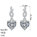 S925 Sterling Silver Moissanite Heart Earrings-0-3