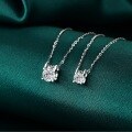 wholesale S925 Sterling Silver Classic Bull Head Diamond Necklace, Minimalist and Luxurious Collarbone Chain for Girlfriend's Birthday Gift-0-2
