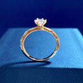 wholesale S925 Silver New Classic 50-Point Diamond Ring for Women, Simple and Fashionable-0-1