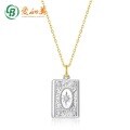 wholesale S925 sterling silver photo box necklace with double-sided wear and openable wish box pendant, collarbone chain for wholesale-0-0