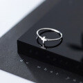 wholesale S925 Sterling Silver Cross Ring for Women, Korean Style, Simple and Fresh, Minimalist Tail Ring J5754-0-2