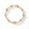 wholesale Silver natural Hetian jade freshwater pearl beaded bracelet pendant ins niche design Chinese style luxury bracelet-0-4