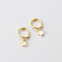 wholesale Metal S925 star ear clasp sweet short star earrings fashionable mini star earrings E8536-S925 Silver Gold 925 Silver