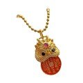 wholesale Metal material: 925 ancient method silver gold-plated accessories Enamel Chinese zodiac year Tai Sui peace charm spacer bead barrel bead mountain ghost flower coin pendant DIY-0-4