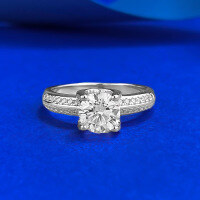 wholesale S925 Silver Classic 65mm Bull Head Four-Claw Ring New Style Hot Selling in Cross-Border E-commerce-R1446 White Diamond Bull Head Ring Size 8