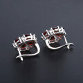 wholesale S925 Silver Light Luxury Jewelry Garnet Earrings, European and American Fashion Natural Gemstone Ear Studs Ear Drops-0-3