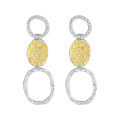 wholesale S925 sterling silver electroplated split-color hollow oval diamond-inlaid earrings for women,-0-5