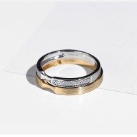 wholesale 18K Gold Diamond Ring Circle Au750 Women's Vintage Brushed Couple Rings 9K Plain Gold Custom LOGO-9K White Gold-Moissanite 13#