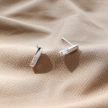 wholesale S925 Sterling Silver Korean-style Fashion Minimalist Geometric Long Bar High-Quality Zircon Earrings for Women-0-1