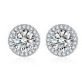 wholesale Metal material first: ZHUOZHFAN Jewelry New Classic Round Full Diamond Stud Earrings Inlaid with Ultra-Sparkling Zirconia for Women, Noble and Elegant-0-4