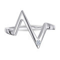 wholesale S925 Sterling Silver Z Letter Ring Non-Tarnish Women's Fashion Minimalist ECG Geometric Index Finger Ring Wholesale-0-5