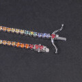 wholesale S925 Sterling Silver Light Luxury Rainbow Color Moissanite Tennis Bracelet 3/4/5mm Multicolor Bracelet Cross-Border Best Seller-0-3