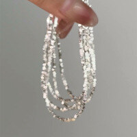 wholesale S925 Sterling Silver Irregular Small Pieces of Silver Chain INS Xiaohongshu Internet-Famous Women's Collarbone Necklace D9596-S925 silver bracelet 925 silver