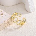 wholesale S925 Hollow Geometric Ring Korean Style Irregular Couple Creative Versatile Trendy Open Adjustable Ring Drop Shipping-0-2