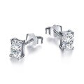 wholesale S925 Sterling Silver Women's Earrings 6-10MM Heart Square Pear Shape Advanced Zircon Inlaid Minimalist Style-0-12