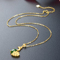 wholesale 925 Sterling Silver Ancient Gold Style Peacock Hetian Jade Pendant Necklace for Women, Ethnic Retro Gemstone Choker Collarbone Chain-0-3