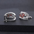 wholesale 925 Silver Inlaid Gemstone Earrings with a Sense of Design, Luxury, and High-End Natural Garnet Earrings, Prosperity Series-0-3