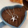 wholesale S925 Sterling Silver Minimalist Starfish Pendant Necklace for Women, Korean Style Bohemian Ins Fashion Choker, New Arrival-0-5