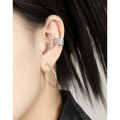 wholesale S925 Sterling Silver Korean Minimalist High-End TexturedTone Niche Geometric Circle Ear Clips for Women-0-2