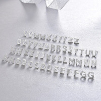 wholesale S925 Sterling Silver 26 Alphabet Letter Diamond Stud Earrings, Minimalist Korean Japanese Style Small Niche Dangle Earrings for Women-K earrings-with plastic ear plugs>925 silver