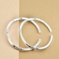 wholesale 999 Sterling Silver Möbius English Letter Couple Bracelet for Women, Minimalist and Versatile Adjustable Open Student Bangle-0-3
