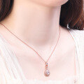 wholesale [925 Sterling Silver] Cross-BorderFashion Gemstone Peridot Necklace for Women with Zircon Rose Gold Pendant, Wish Best-Seller-0-3