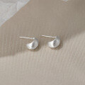 wholesale S925 Sterling Silver Minimalist Style High-End Textured Brushed Teardrop Earrings M05847-0-2