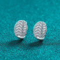 S925 Sterling Silver Full Moissanite Wave Pattern Ear Clips, Elegant and Luxurious-0-4