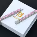 wholesale S925 Silver Moissanite Hip-Hop Square Ice Cube Chain Bracelet for Men-0-2