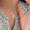 wholesale S925 Sterling Silver Flash Diamond Small Lock Necklace for Women, Korean New Style, Light Luxury, Versatile, Minimalist, Niche Design Collarbone Chain-0-4