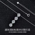 Metal Cross-Border Live Sale Hit: Princess Full-Diamond Moissanite Bracelet & Adjustable Necklace Wholesale-0-0
